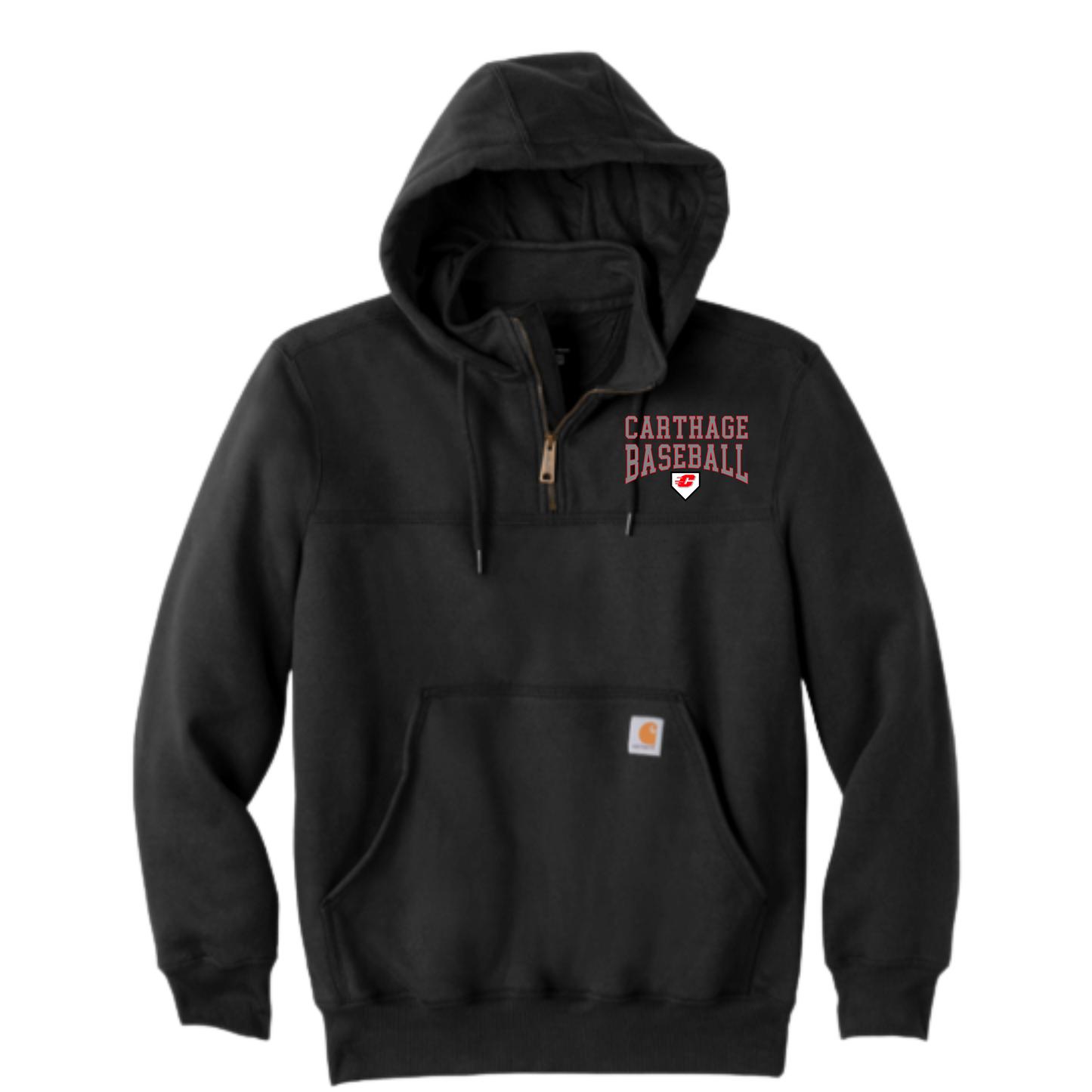 Carthage Baseball Carhartt® Rain Defender® Paxton Heavyweight Hooded Zip Mock Sweatshirt