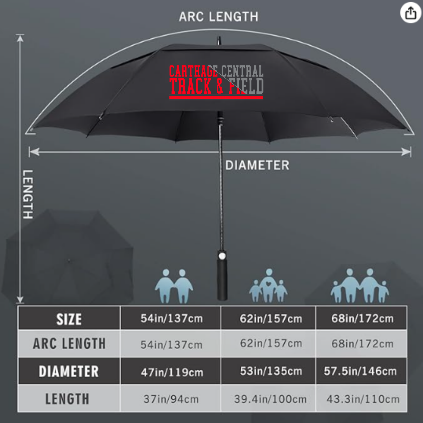 Carthage Track & Field Umbrella