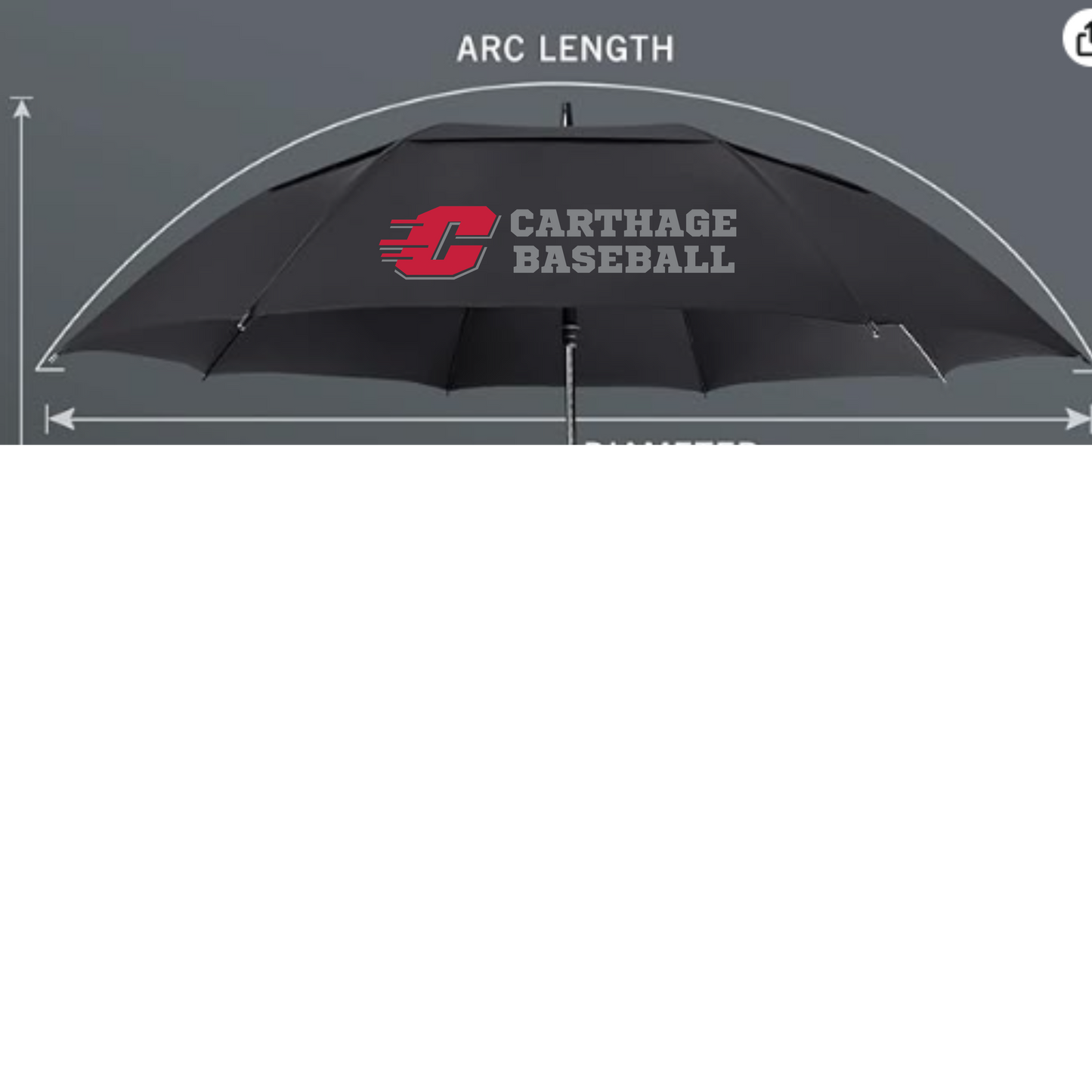 Carthage Baseball Umbrella