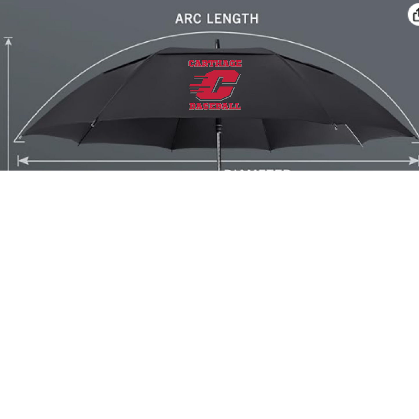 Carthage Baseball Umbrella