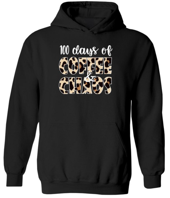 Leopard Coffee and Chaos Hoodie