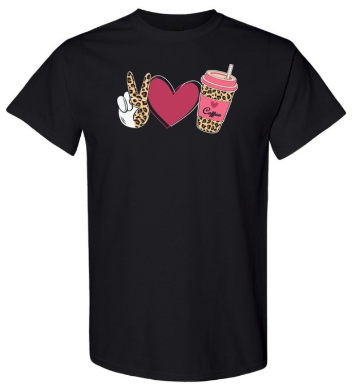 Peace Love and Coffee Tee