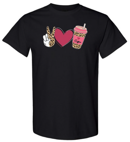 Peace Love and Coffee Tee
