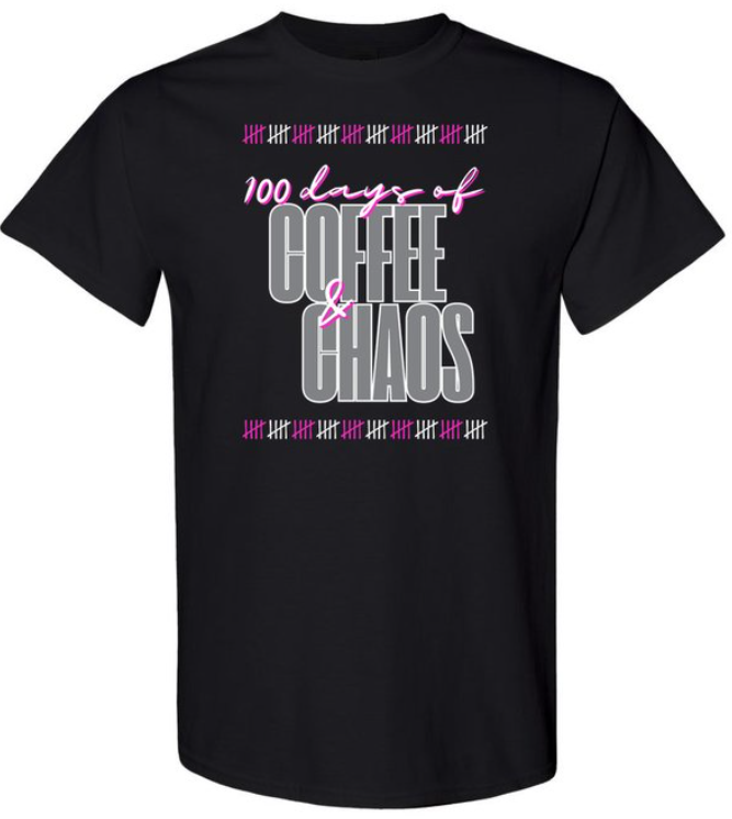 Tally Mark Coffee and Chaos Tee (Pink)