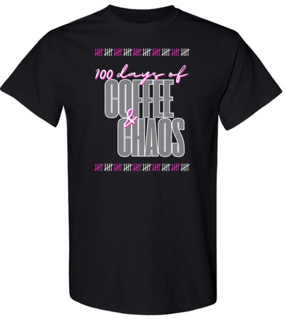 Tally Mark Coffee and Chaos Tee (Pink)